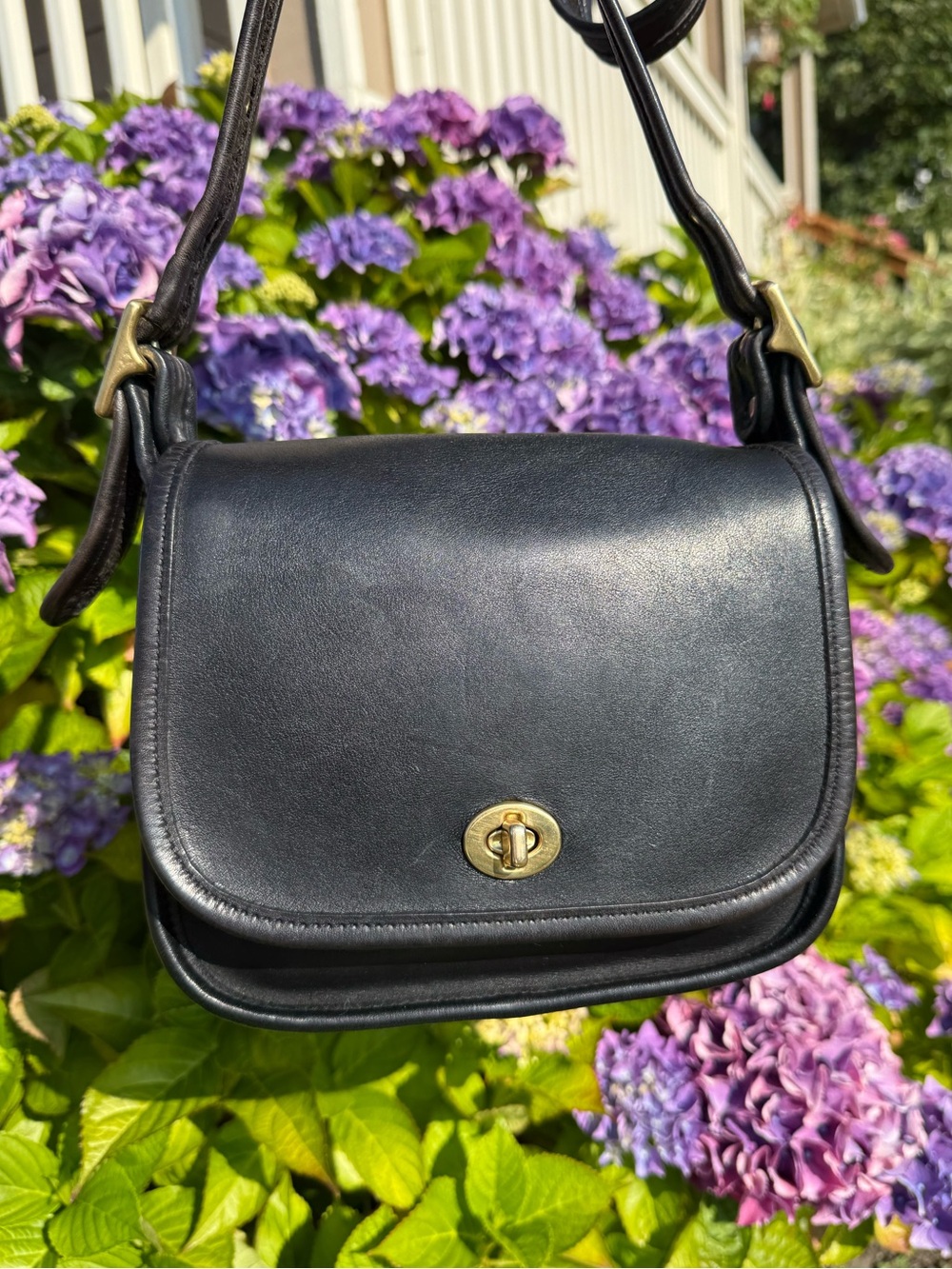 Vintage Coach Legacy Small Flap Bag Black Leather 9965 USA
